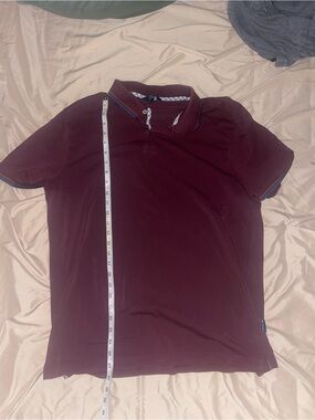 Ben Sherman Burgundy Polo with Dual-Trim Collar
